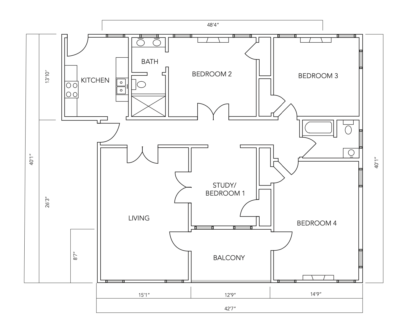 Apartment 3 floor plan with room layout
