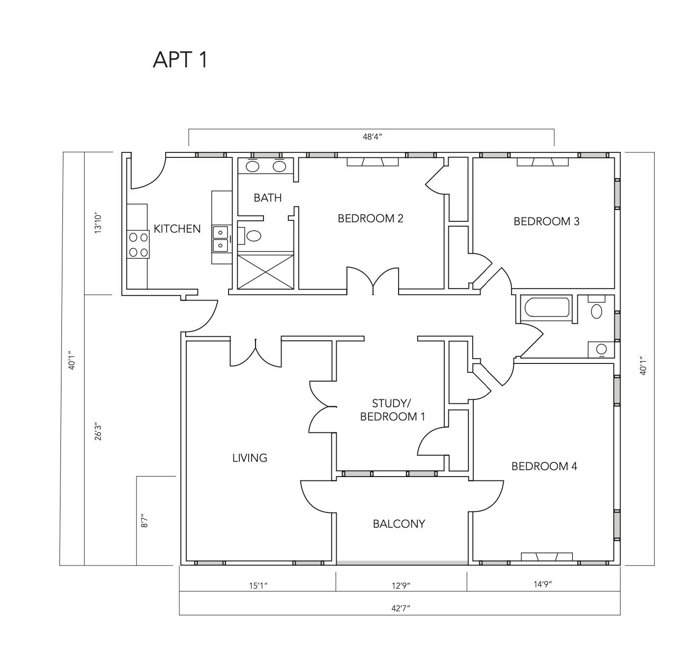 Apartment 1 floor plan